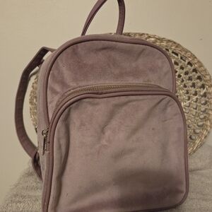 Elegant Mauve Backpack Soft Suade